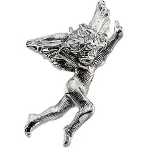 14k White Gold Angel Lapel Pin