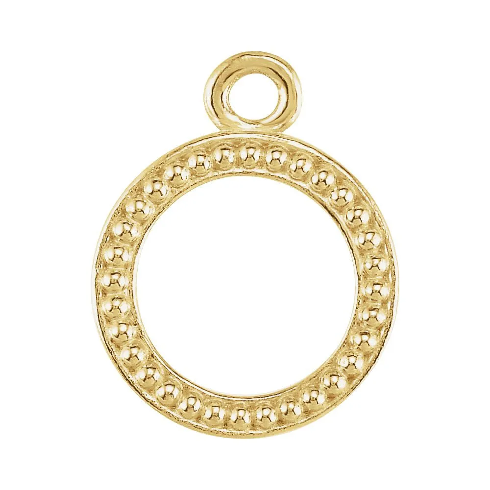 14k Yellow Gold 10.75mm Granulated Toggle Ring