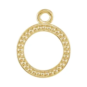 14k Yellow Gold 10.75mm Granulated Toggle Ring