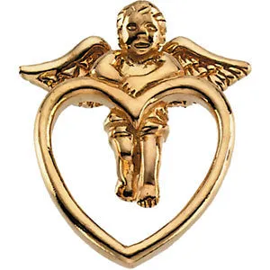 14k Yellow Gold Cherub Lapel Pin