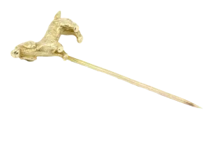 14K Yellow Gold Spaniel Dog Stick Pin