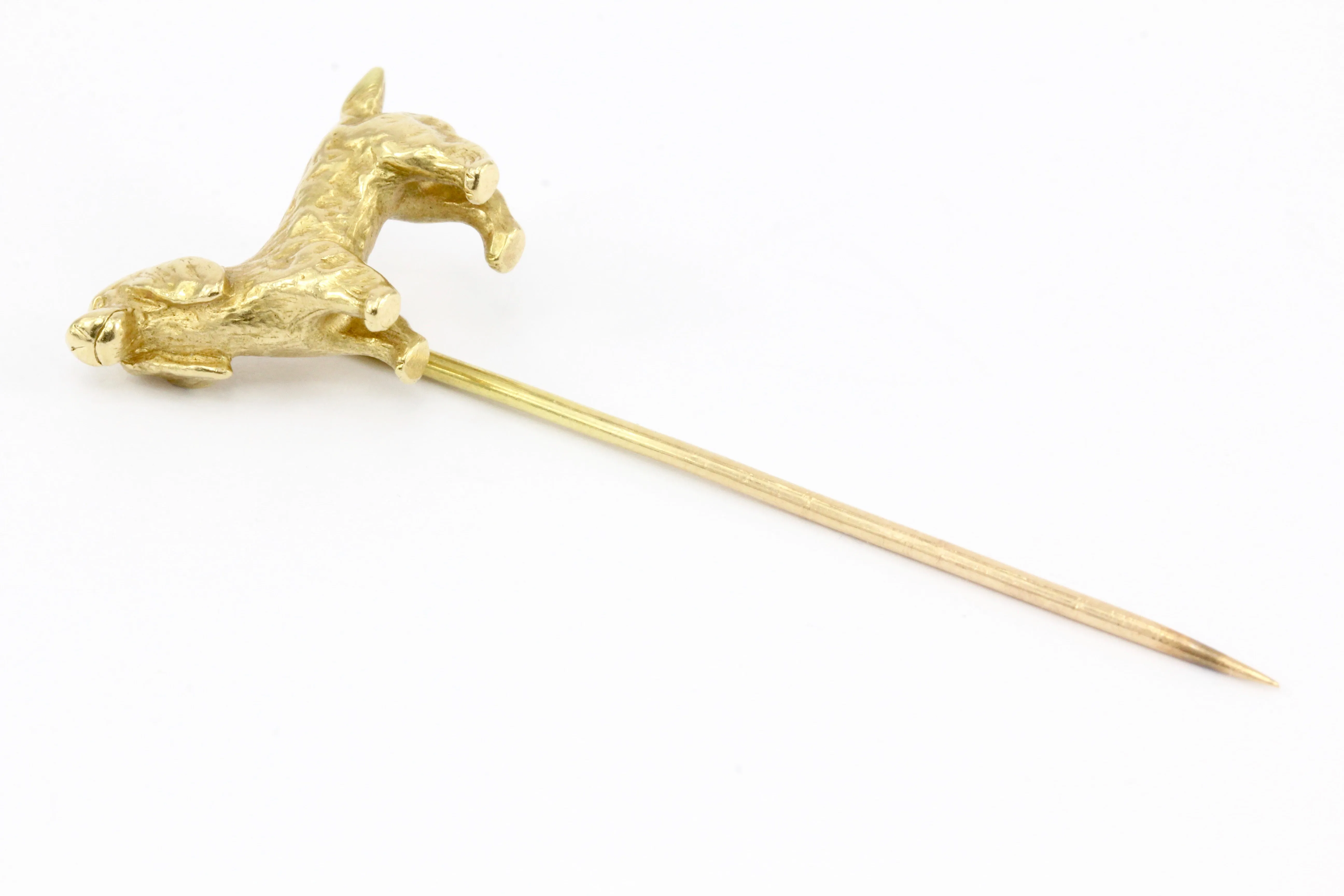 14K Yellow Gold Spaniel Dog Stick Pin