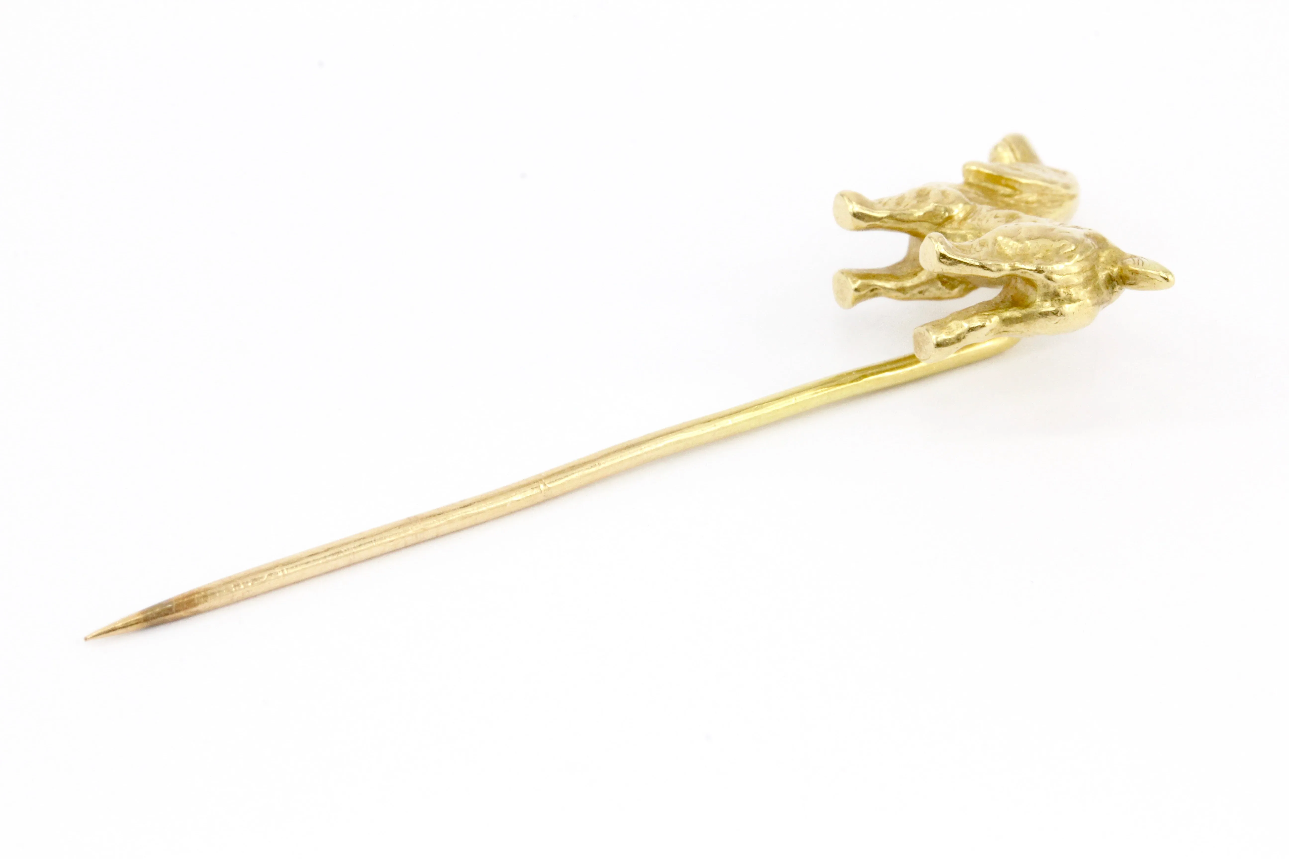 14K Yellow Gold Spaniel Dog Stick Pin