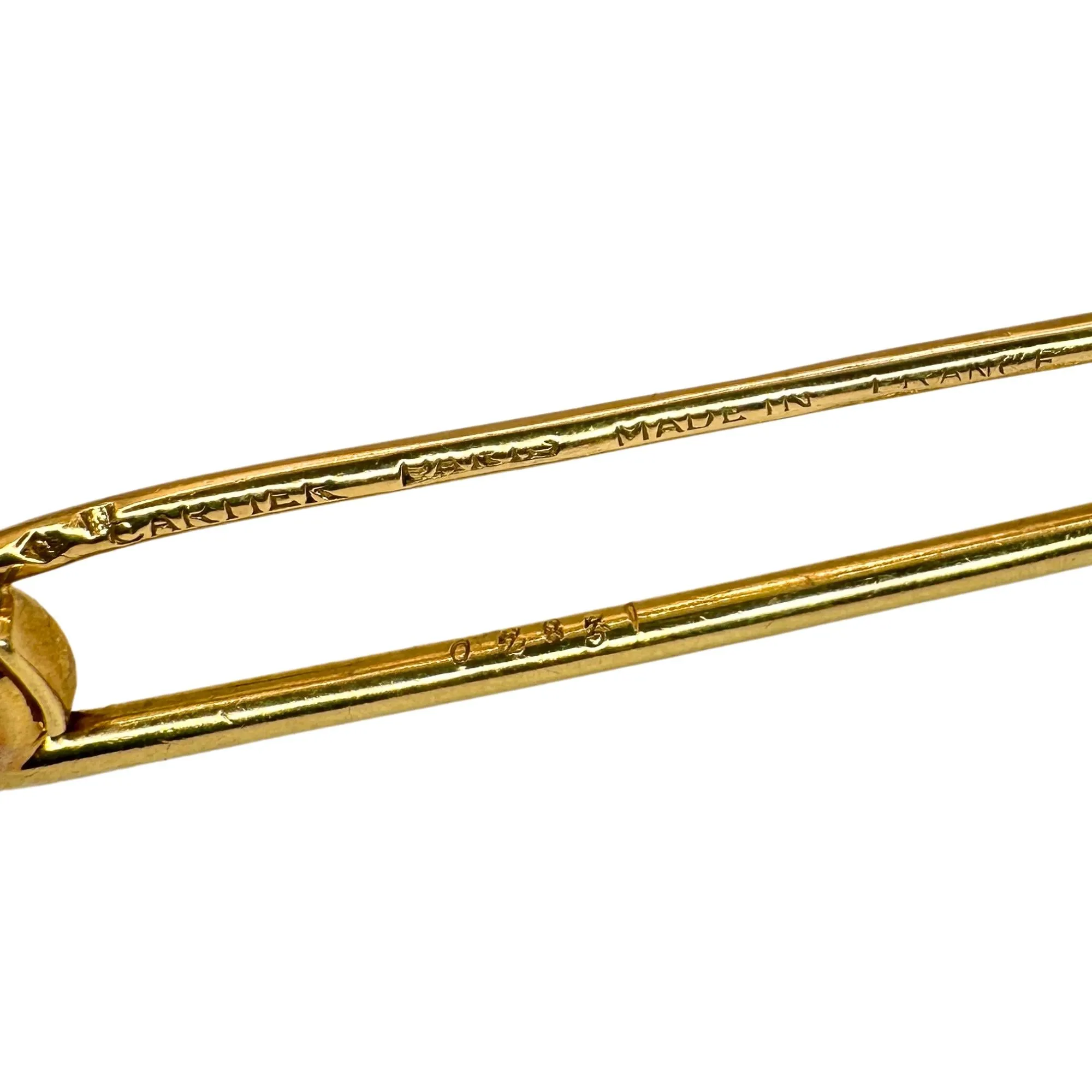 18k 1980's Cartier Paris Safety Pin Brooch