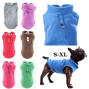 2020 7 Colors Dog Fleece Sweaters Vest Harness Jacket Puppy Outfits Puffer Coat Autumn Fall Warm Soft Winter Clothes Small Dogs