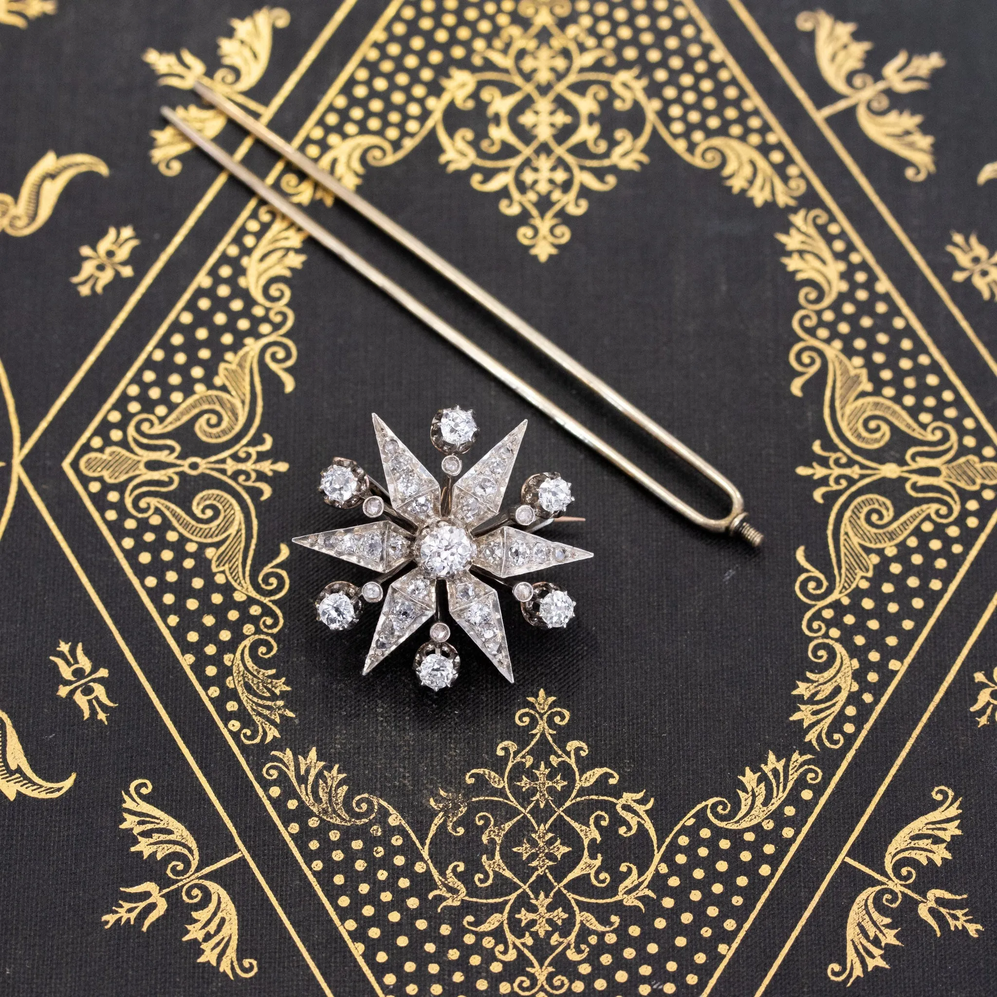 3.31ctw Victorian Convertible Hair Pin / Brooch