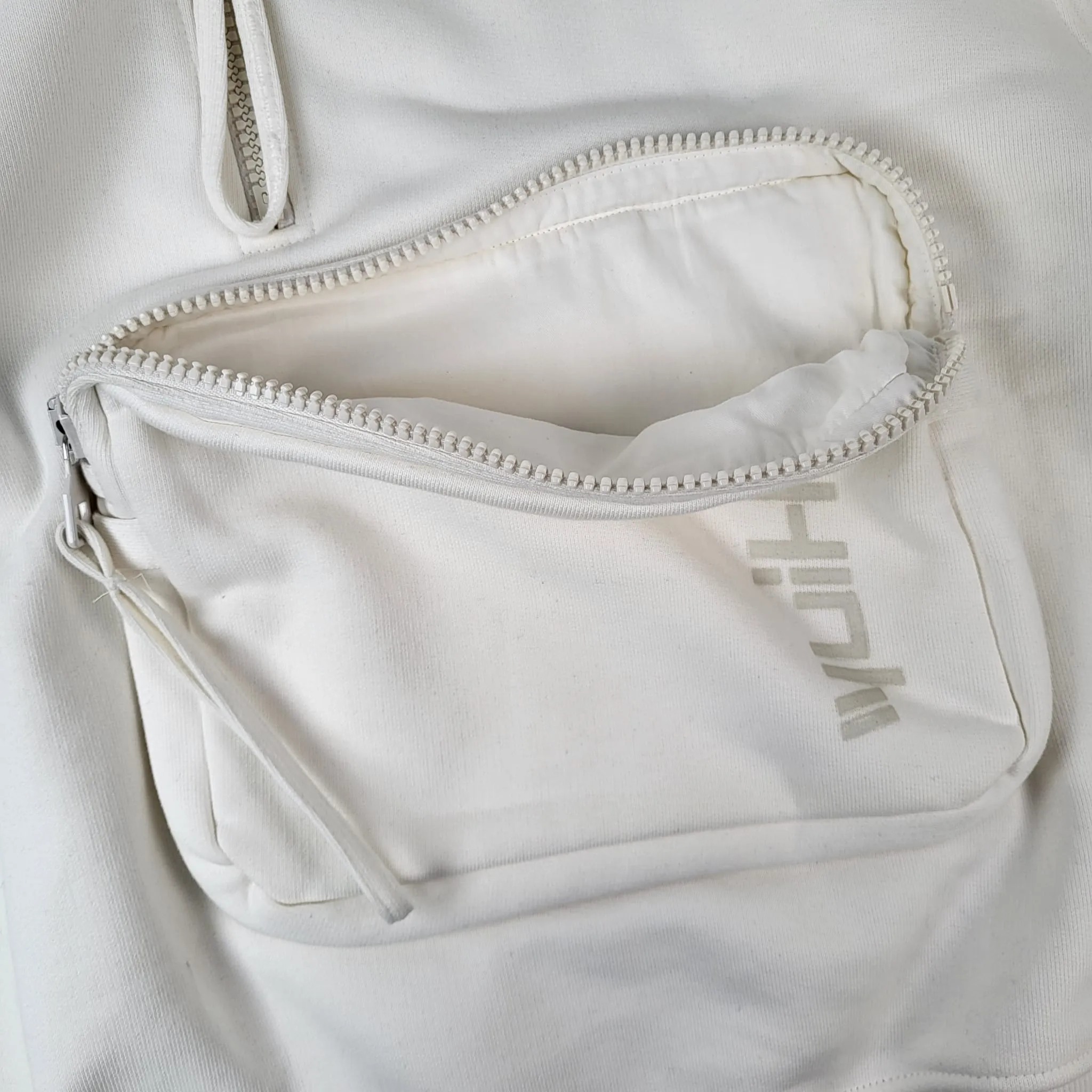 3D Patched Pocket Half Zipped Sweater