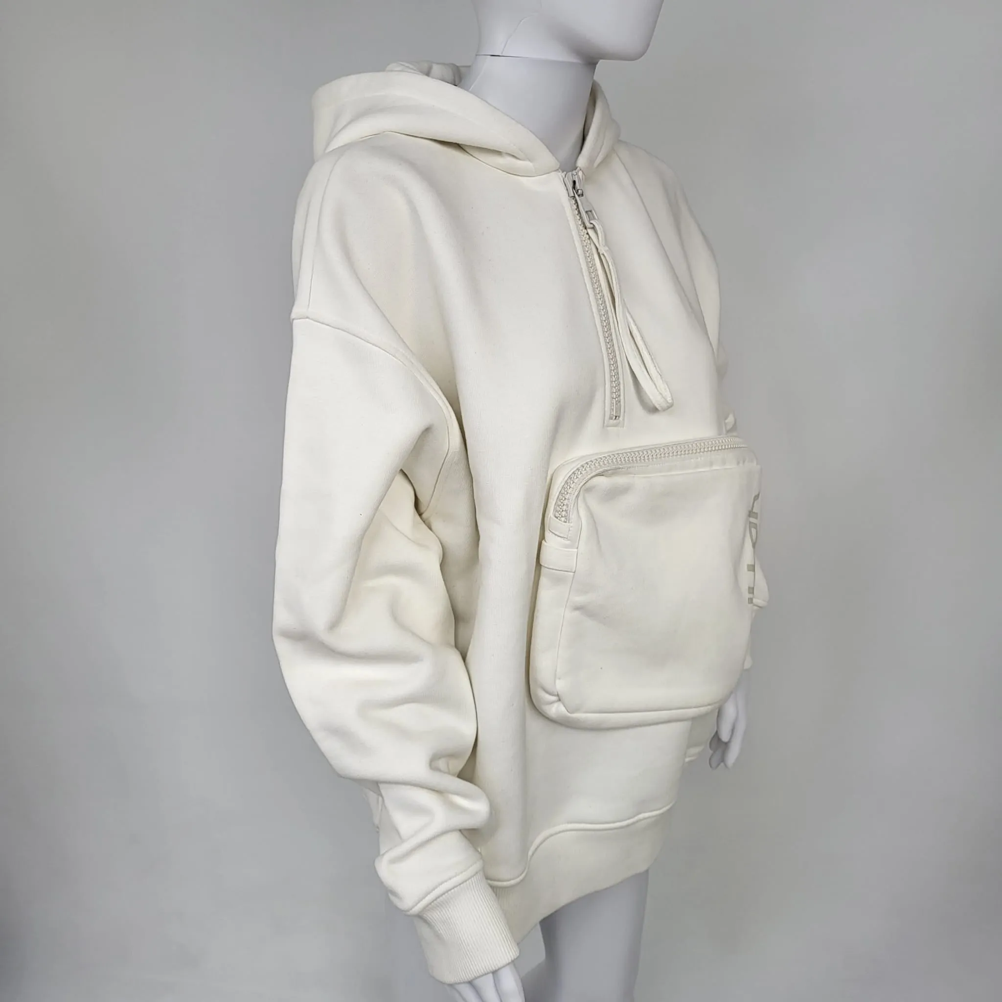 3D Patched Pocket Half Zipped Sweater