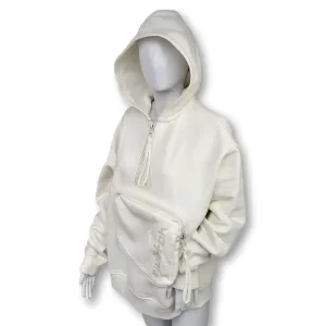 3D Patched Pocket Half Zipped Sweater