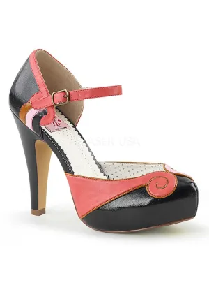 40s Vintage Style Coral & Black Heels