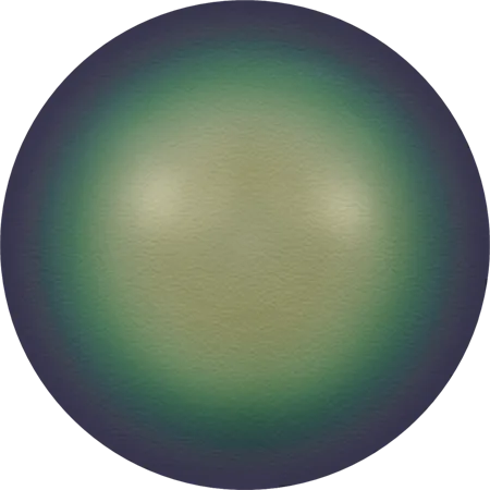 5817 Cabochon Pearls (Half-Drilled), Crystal Scarabaeus Green Pearl (001 946)