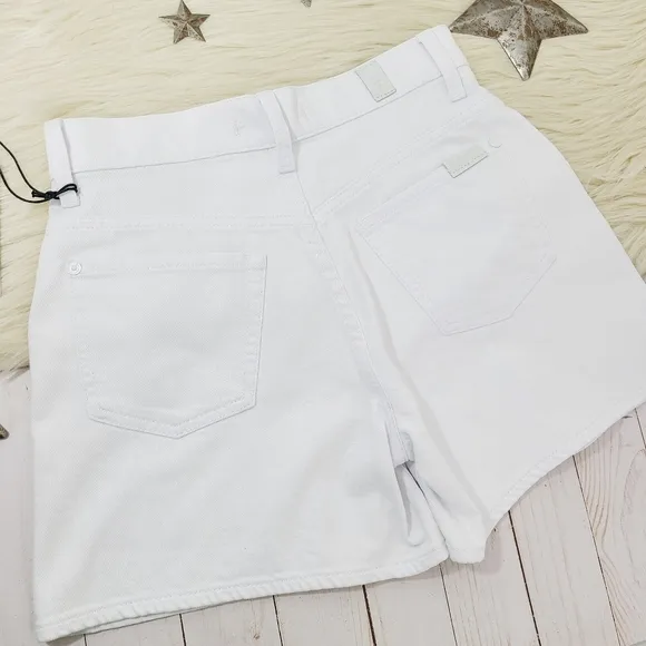 7FAM Emea Billie Eyelet Denim Shorts White Jeams Lace Size 26 NEW NWT
