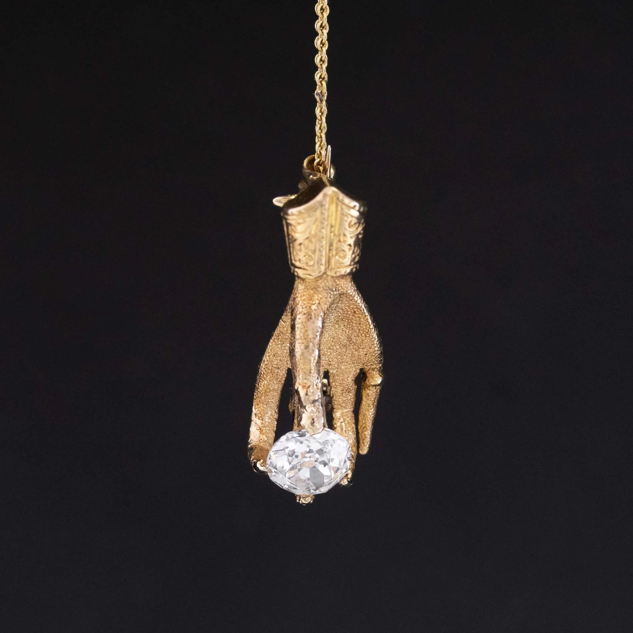 .88ct Antique Diamond Hand Brooch
