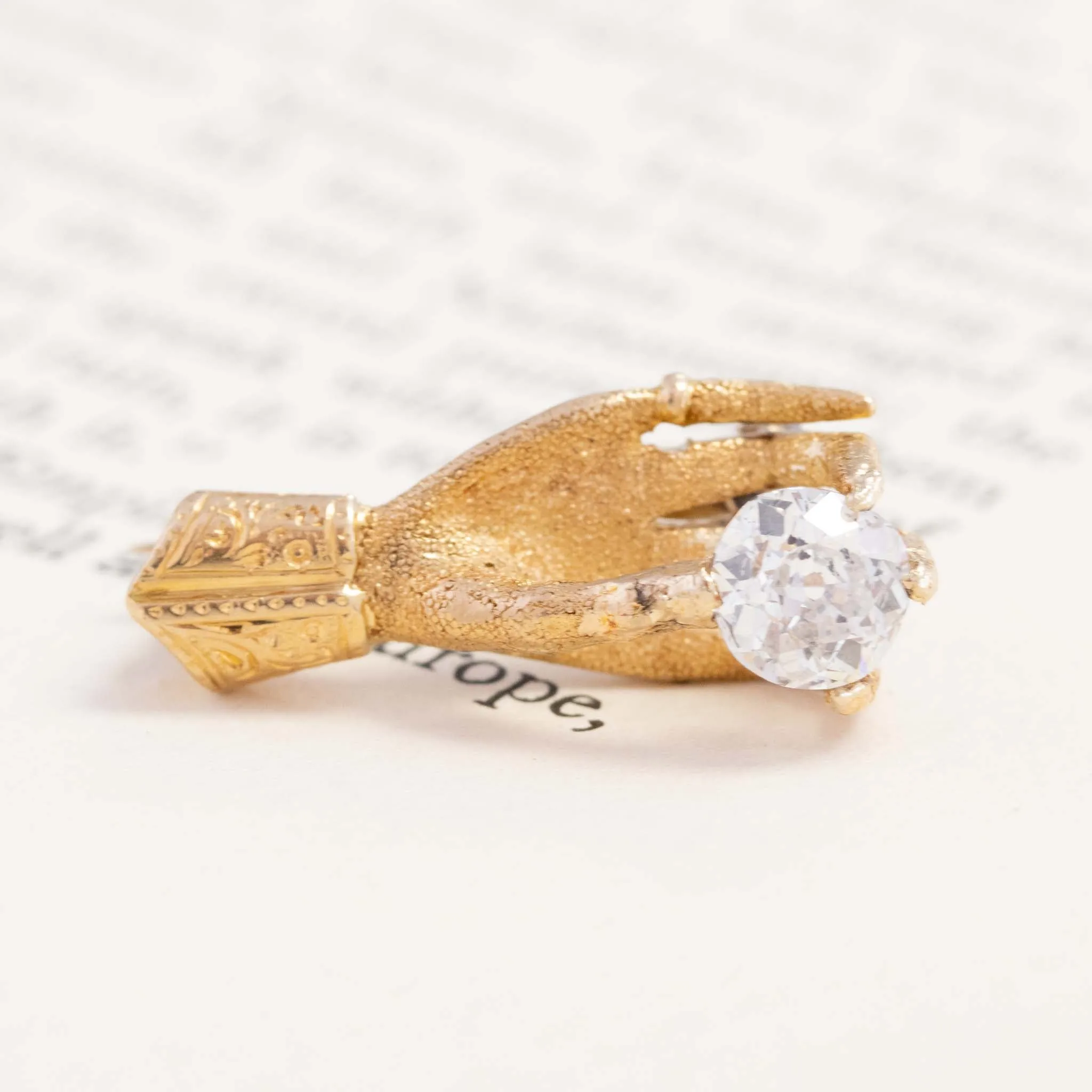 .88ct Antique Diamond Hand Brooch