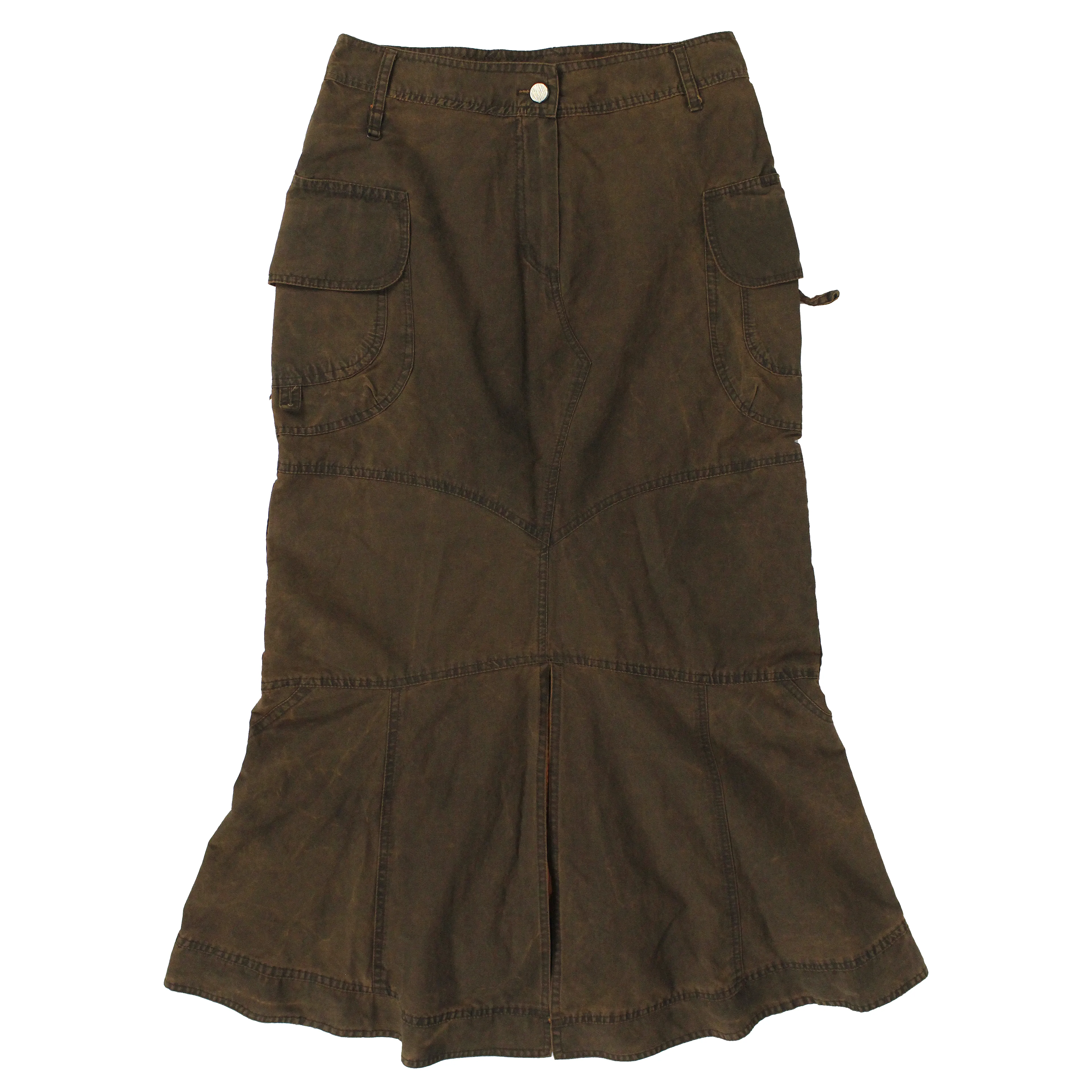 90s French Cargo Maxi Skirt (XS)