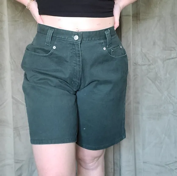 90s Green Denim Shorts