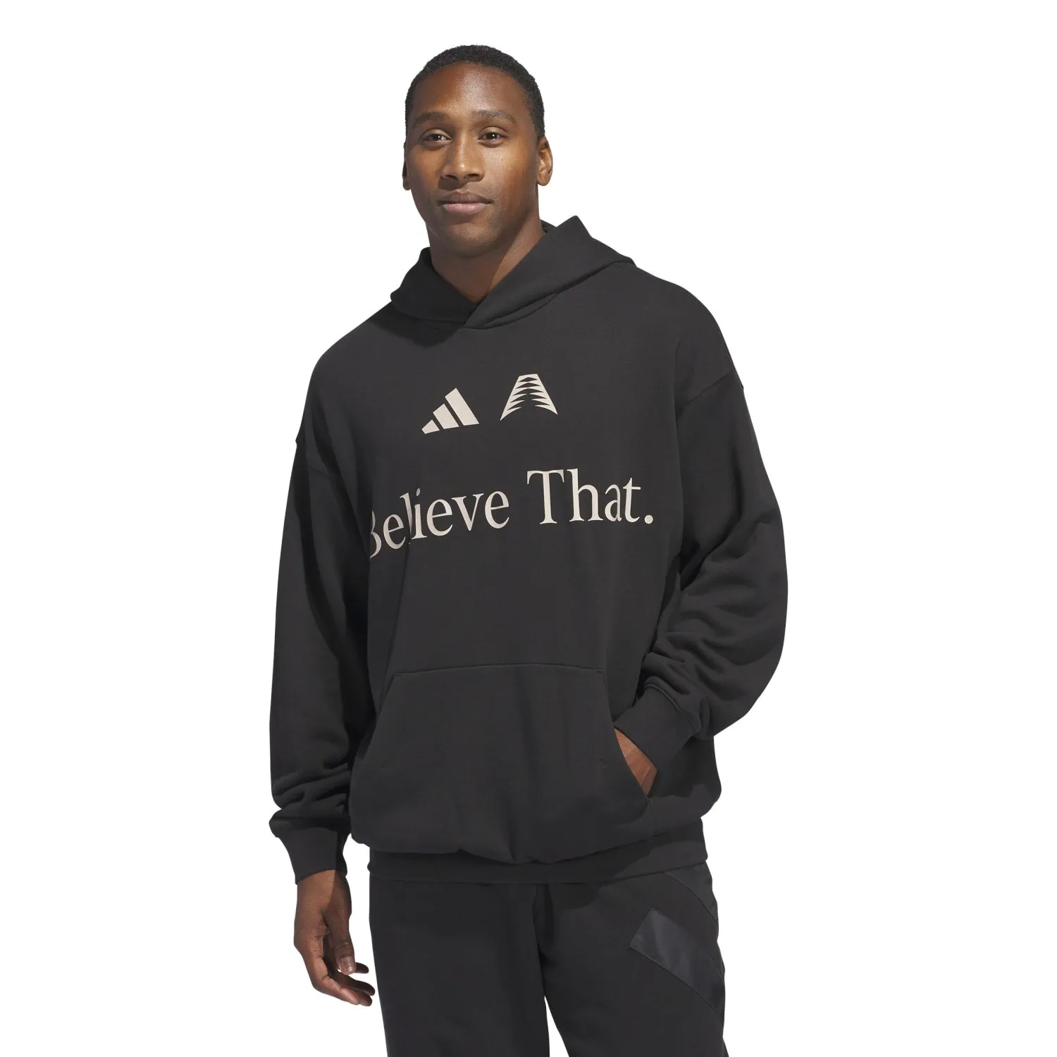 Adidas Men Anthony Edwards Believe That Hoodie Black JW4293