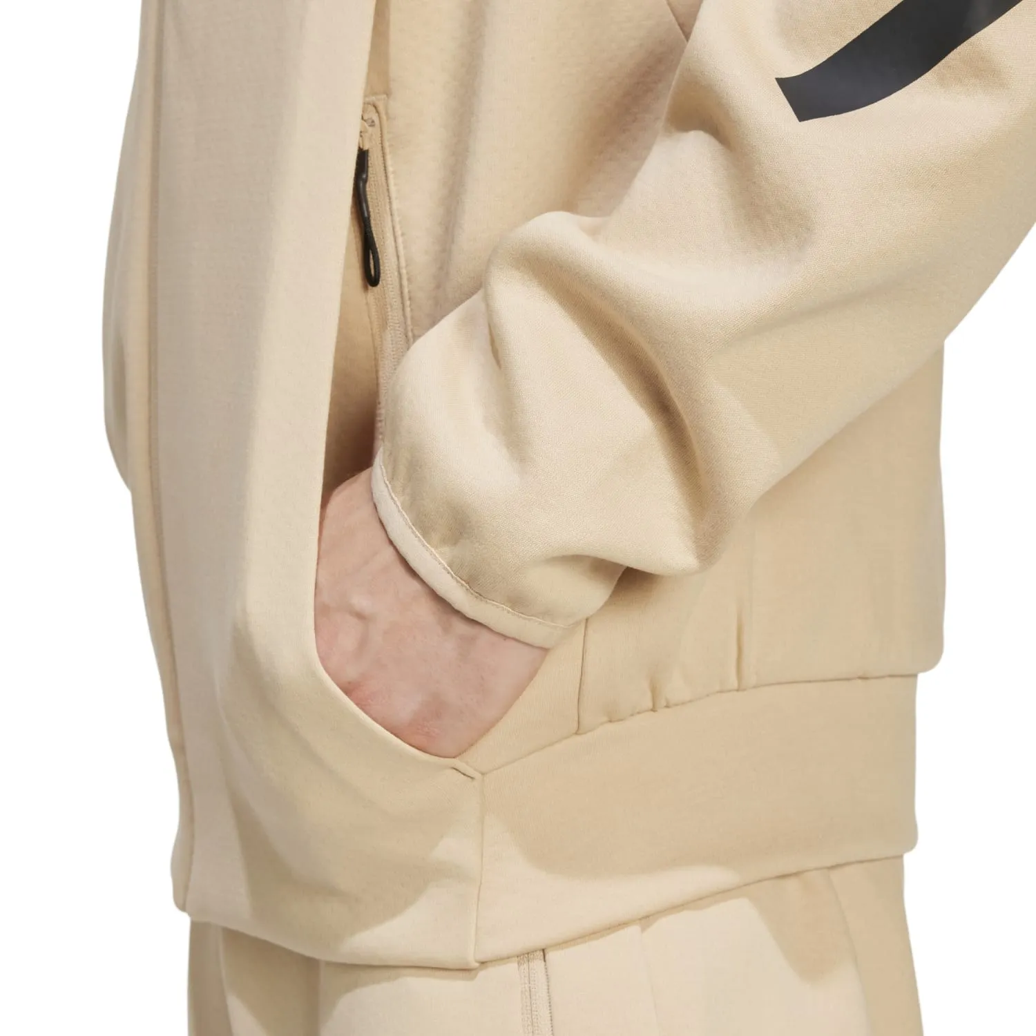 Adidas Men Z.N.E. Full Zip Hooded Track Jacket Beige JF2445