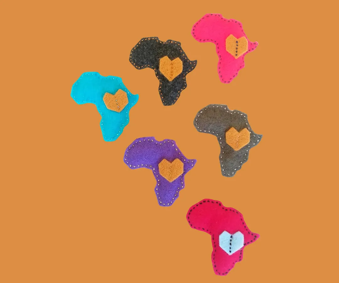 Africa Felt Brooches