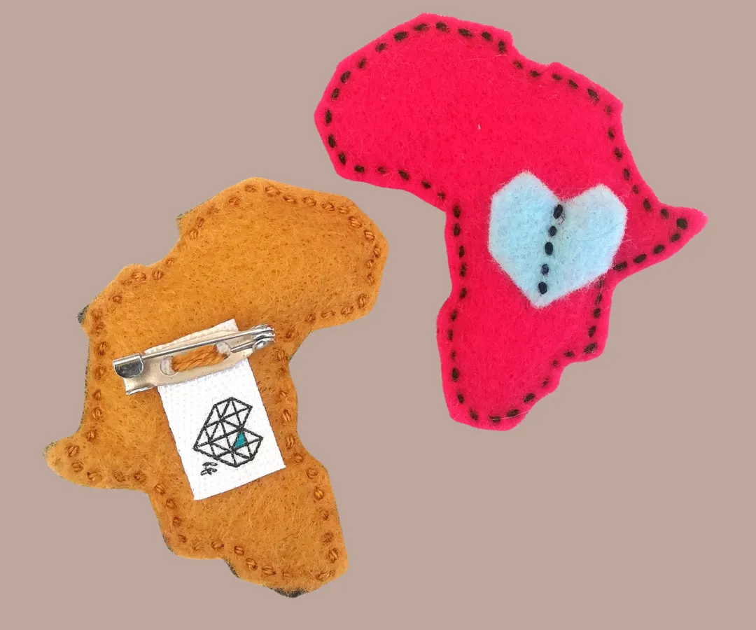 Africa Felt Brooches