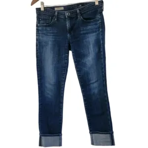 AG Adriano Goldschmied The Stevie Cuff Slim Straight Cuffed Jeans Size 28 Womens