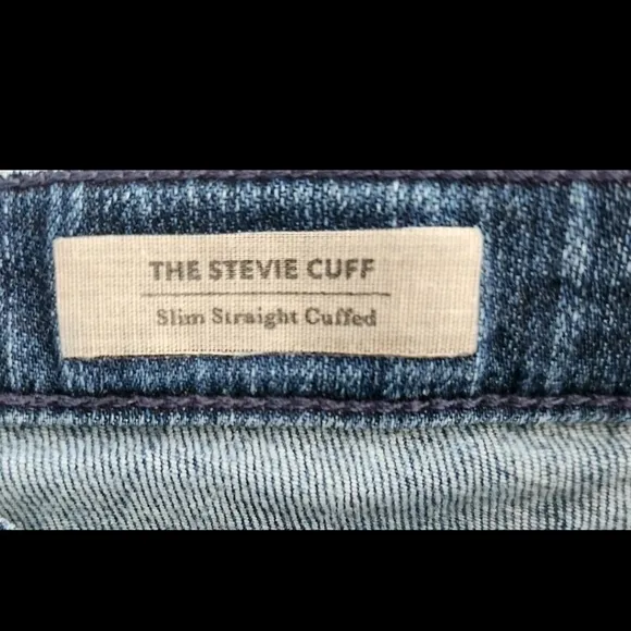 AG Adriano Goldschmied The Stevie Cuff Slim Straight Cuffed Jeans Size 28 Womens