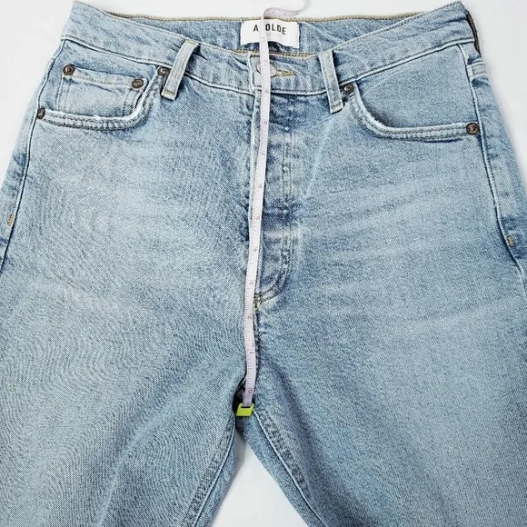 Agolde Nico High Rise Slim Jeans Cliffside Wash Denim Size 26