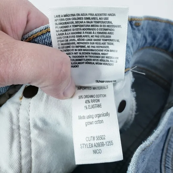 Agolde Nico High Rise Slim Jeans Cliffside Wash Denim Size 26