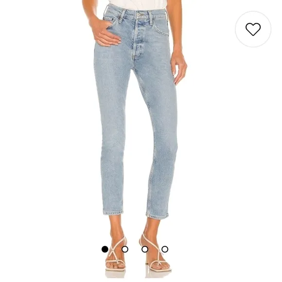 Agolde Nico High Rise Slim Jeans Cliffside Wash Denim Size 26