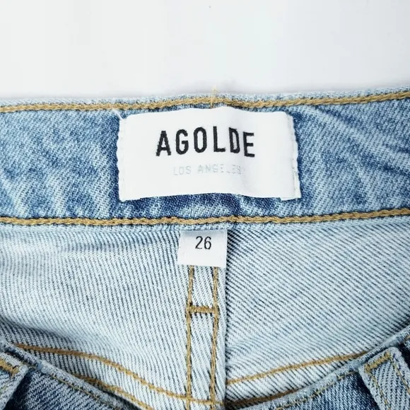 Agolde Nico High Rise Slim Jeans Cliffside Wash Denim Size 26