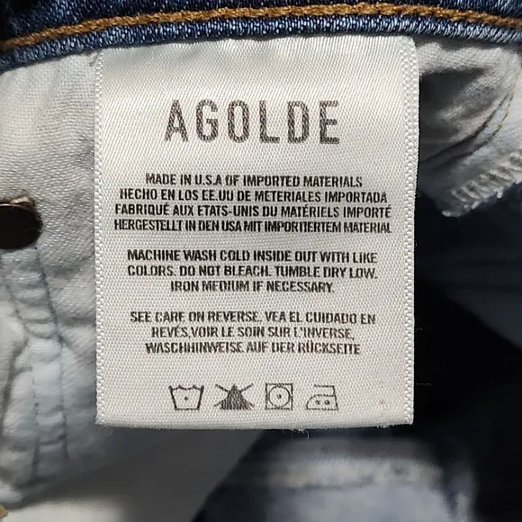 AGOLDE Toni Mid Rise Slim-Dime Straight Leg Ankle Jeans Size 25