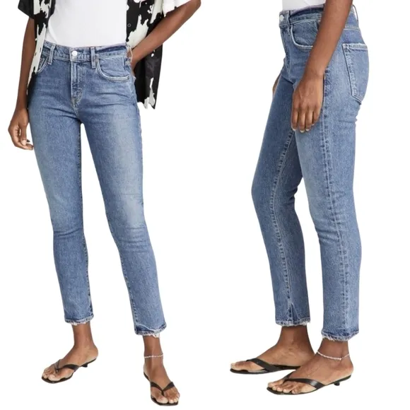 AGOLDE Toni Mid Rise Slim-Dime Straight Leg Ankle Jeans Size 25
