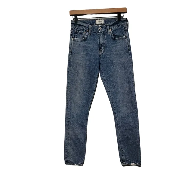 AGOLDE Toni Mid Rise Slim-Dime Straight Leg Ankle Jeans Size 25