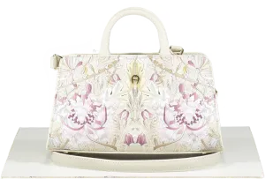 aigner Cream Leather Cybill Honeysuckle Stretch Mini Bag