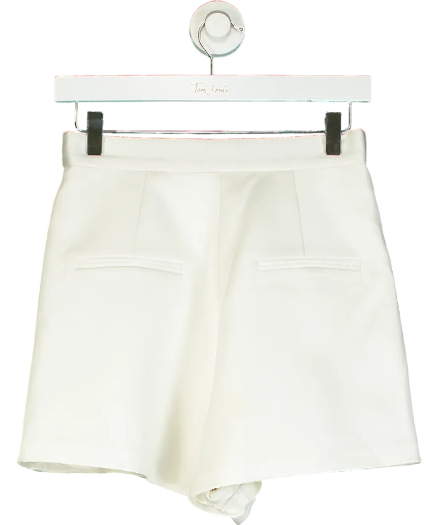 Alex Perry Cream Pleated High-waisted Shorts UK 8