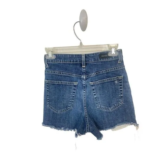 ALEXA CHUNG x AG Fifi High Waisted Cut Off Frayed Hem Denim Shorts 26