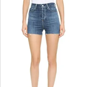 ALEXA CHUNG x AG Fifi High Waisted Cut Off Frayed Hem Denim Shorts 26