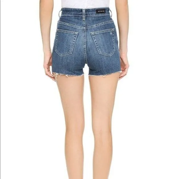 ALEXA CHUNG x AG Fifi High Waisted Cut Off Frayed Hem Denim Shorts 26