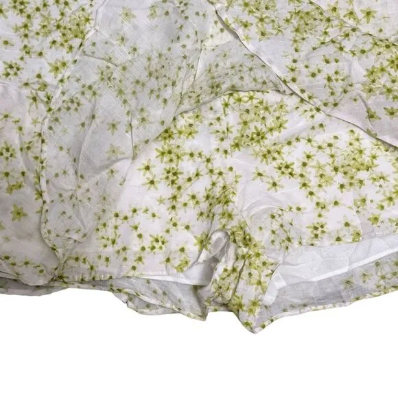 AllSaints Mini Skort Frida Amanzi Lime Green Ditsy Floral Size 2 NWT MSRP $169