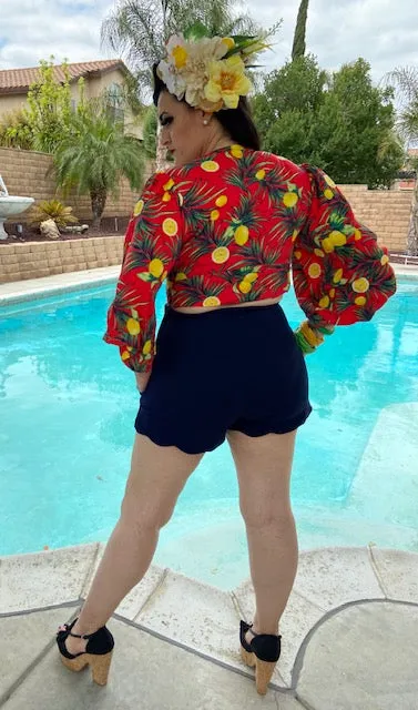 Amarra High-Waisted Shorts Navy