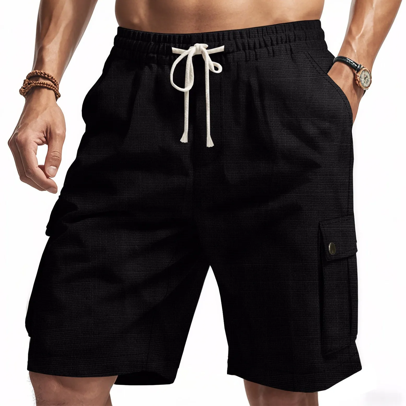 Amekaji Workwear Bamboo Linen Shorts – Lightweight, Breathable, Casual Beachwear