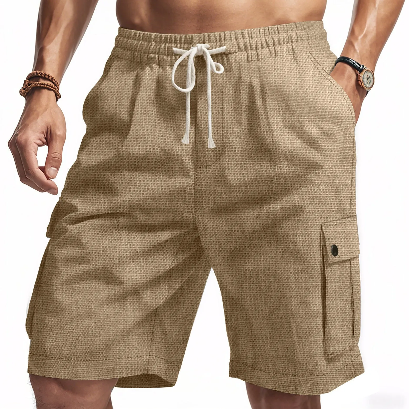 Amekaji Workwear Bamboo Linen Shorts – Lightweight, Breathable, Casual Beachwear