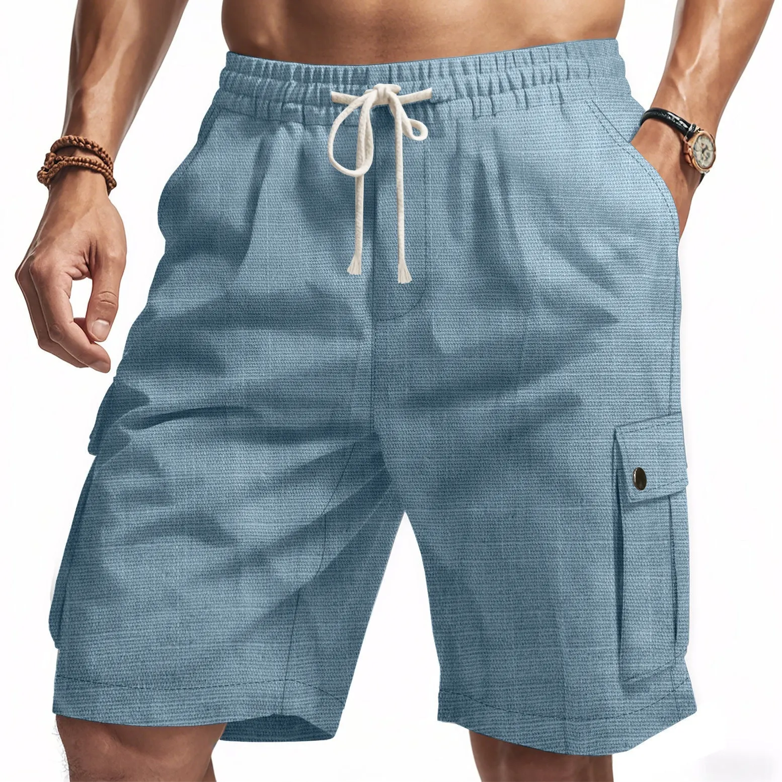 Amekaji Workwear Bamboo Linen Shorts – Lightweight, Breathable, Casual Beachwear