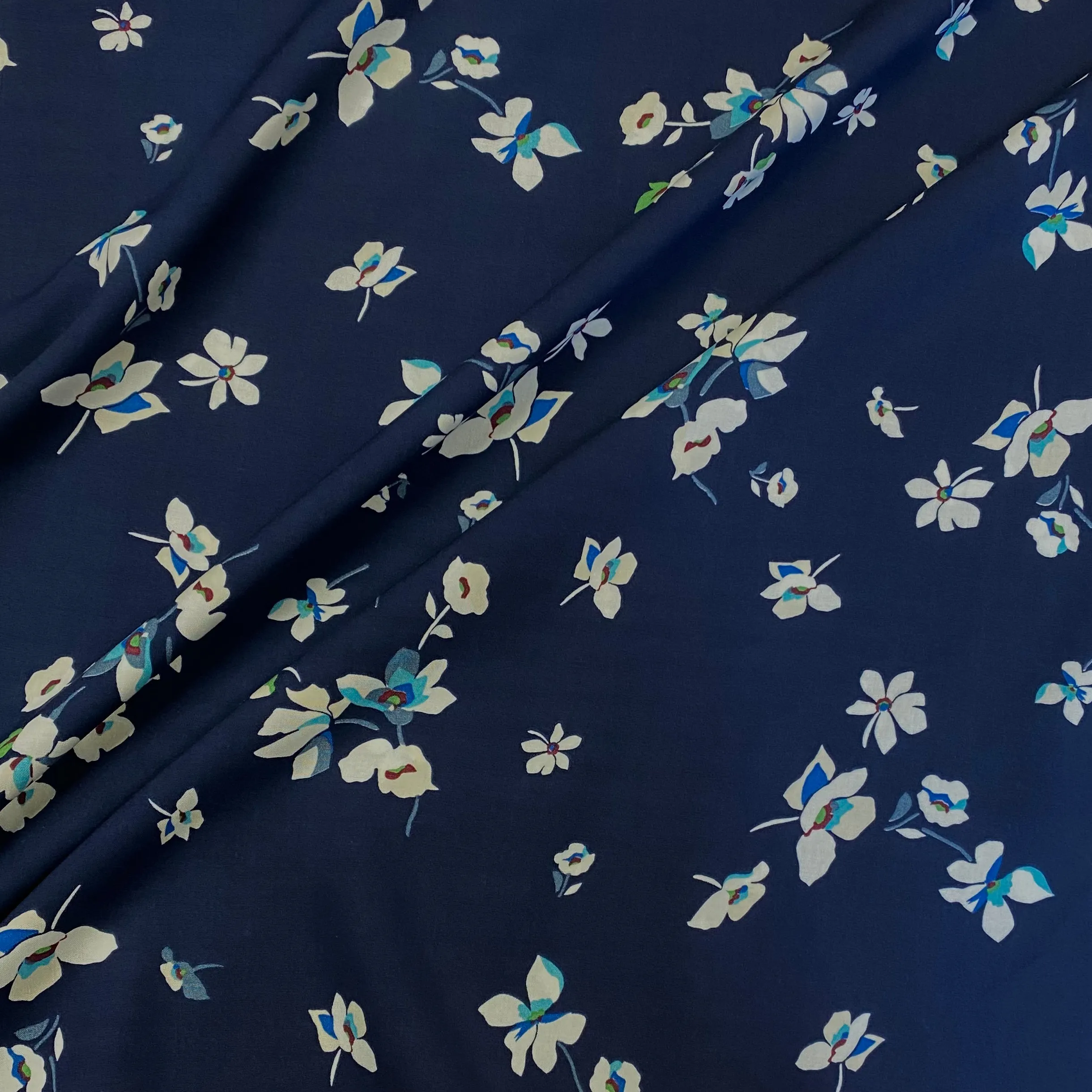 Amelia Floral Viscose - Navy