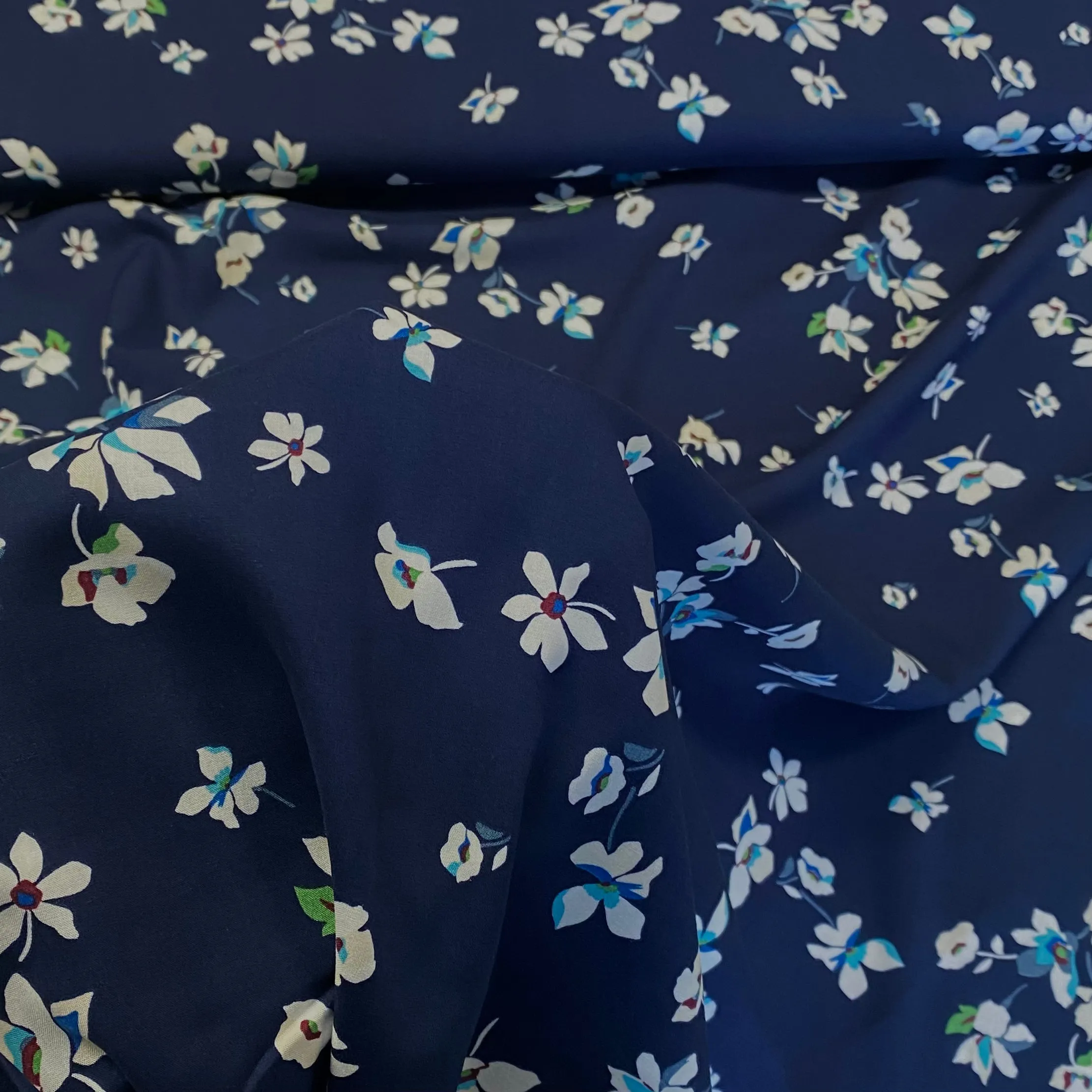 Amelia Floral Viscose - Navy