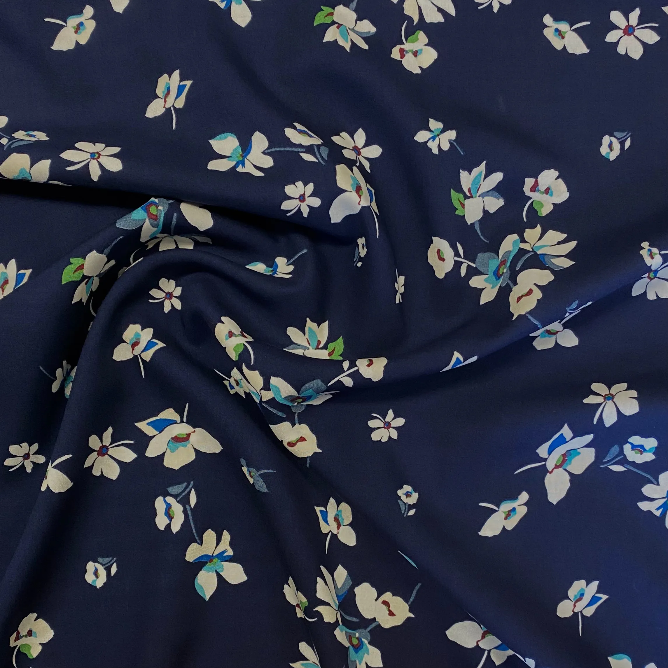 Amelia Floral Viscose - Navy