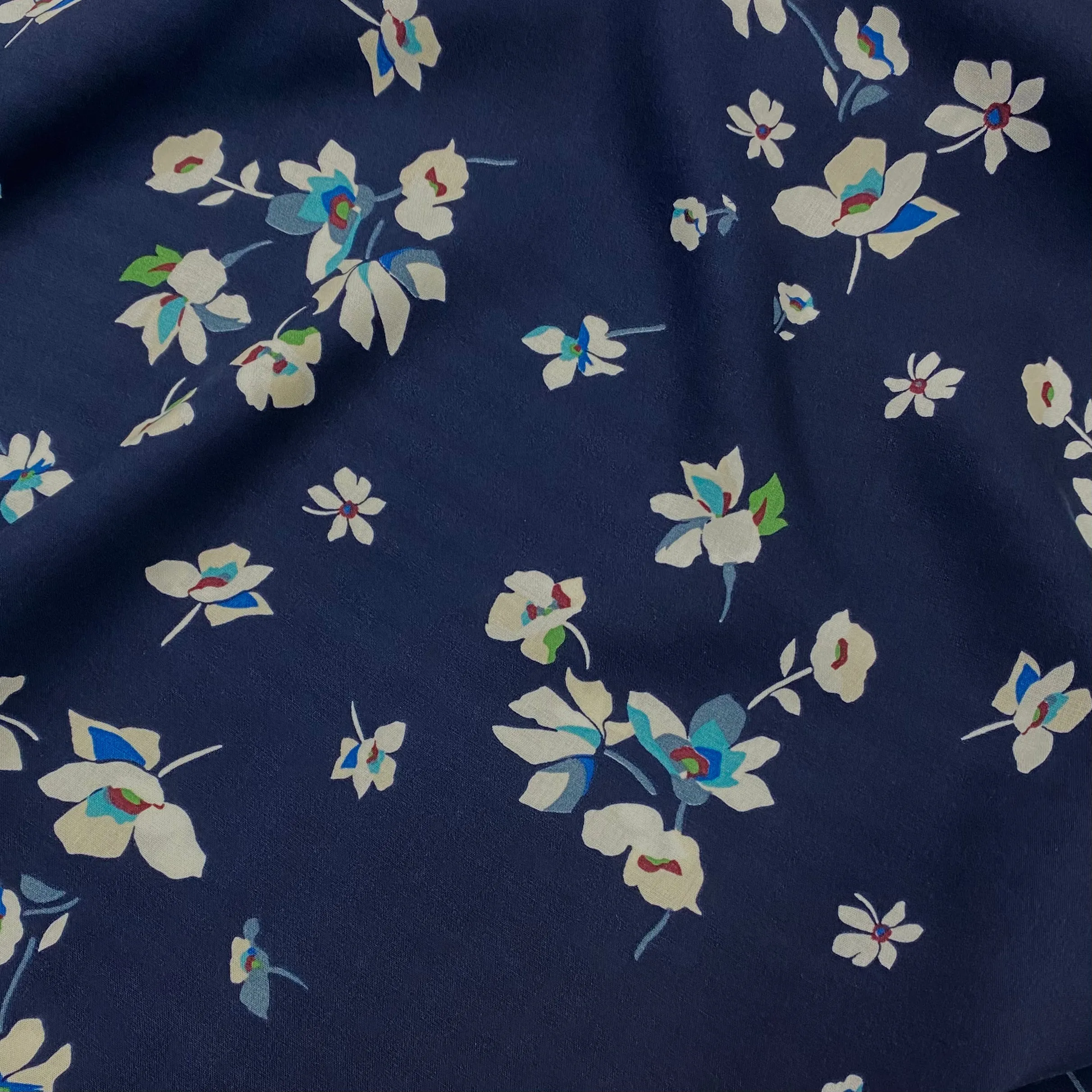 Amelia Floral Viscose - Navy