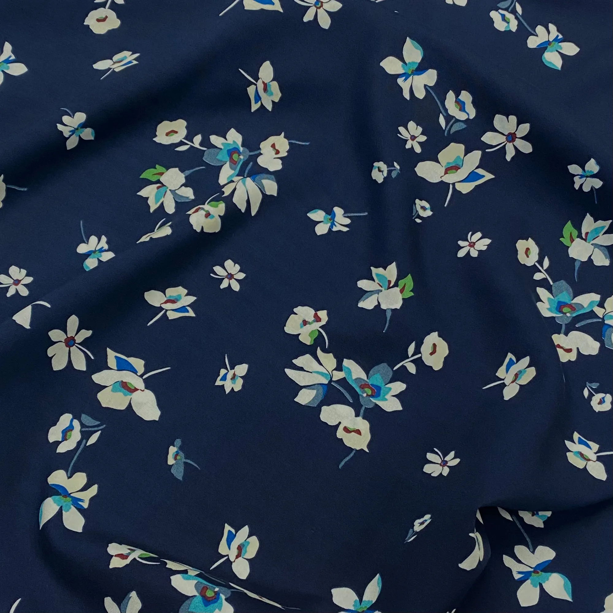 Amelia Floral Viscose - Navy