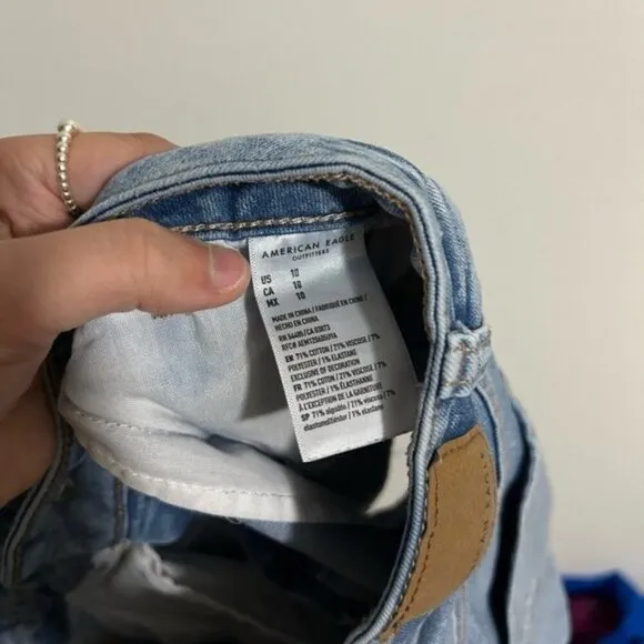 American Eagle High  Waisted Shortie Jean Shorts
