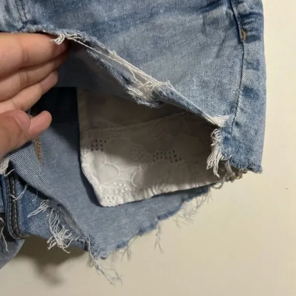 American Eagle High  Waisted Shortie Jean Shorts